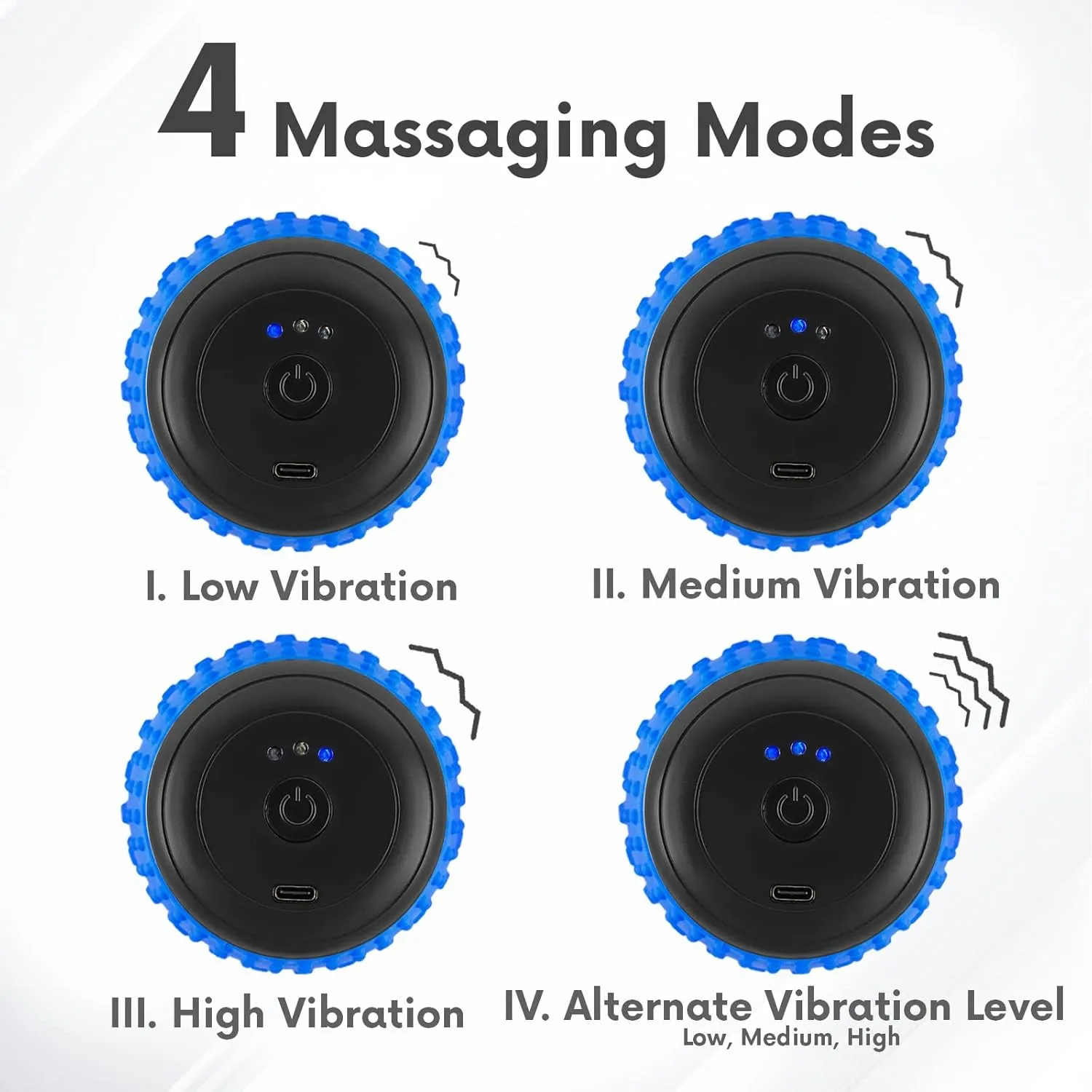 ZeenKind Vibrating Peanut Massage Ball for Plantar Fasciitis, Muscle Pain Relief with 4 Speed, Deep Tissue Therapy for Myofascial Release & Muscle Recovery, Neck Back Foot Roller Massager