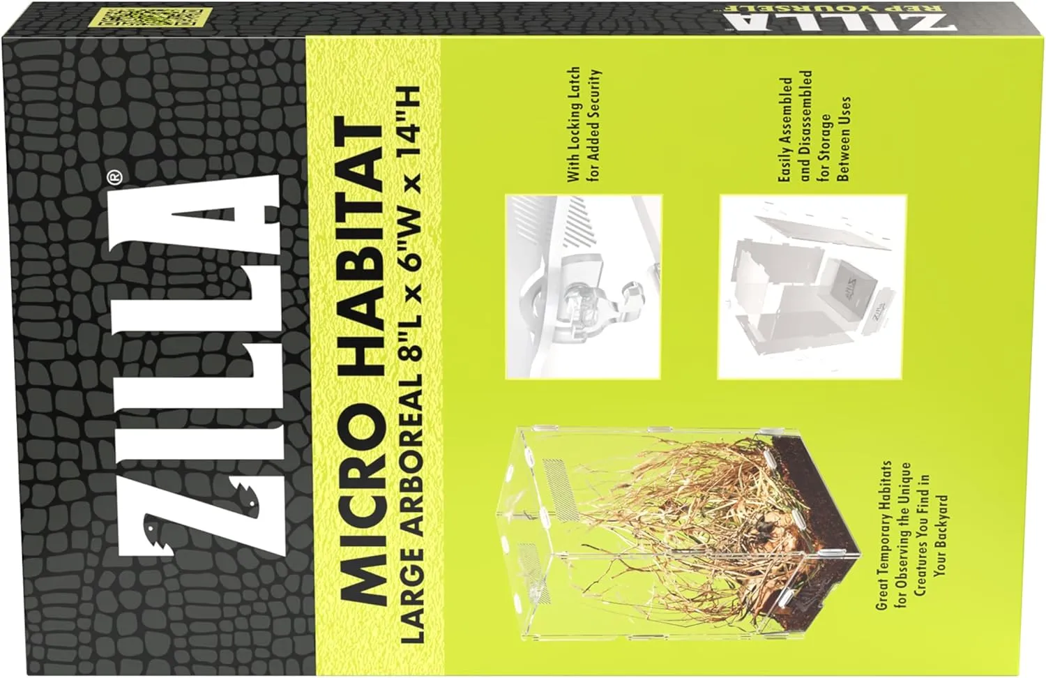 Zilla Micro Habitat Terrariums with Locking Latch Arboreal, Large