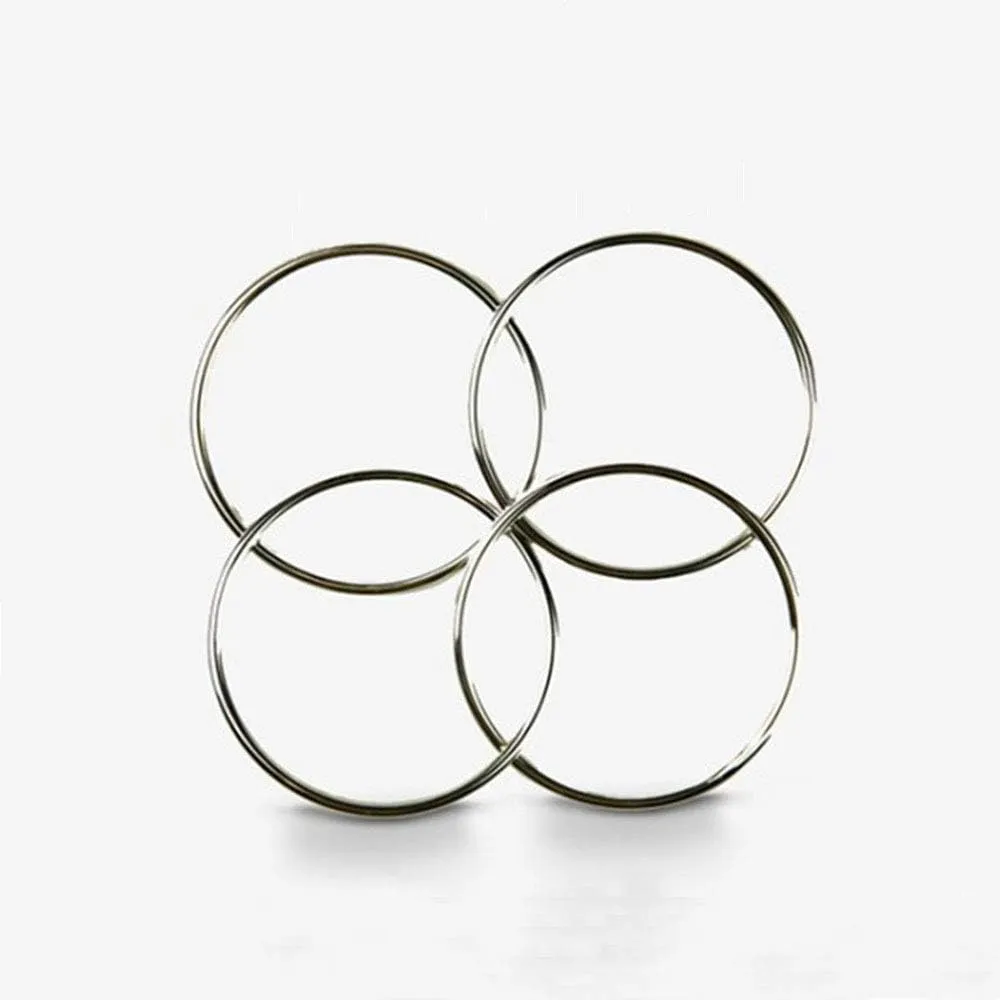 ZQION 4.5" Linking Rings (Set of 4, Chrome) Magic Tricks Magician Close Up Stage Illusions Props Street Magic Gimmicks Classic Toys