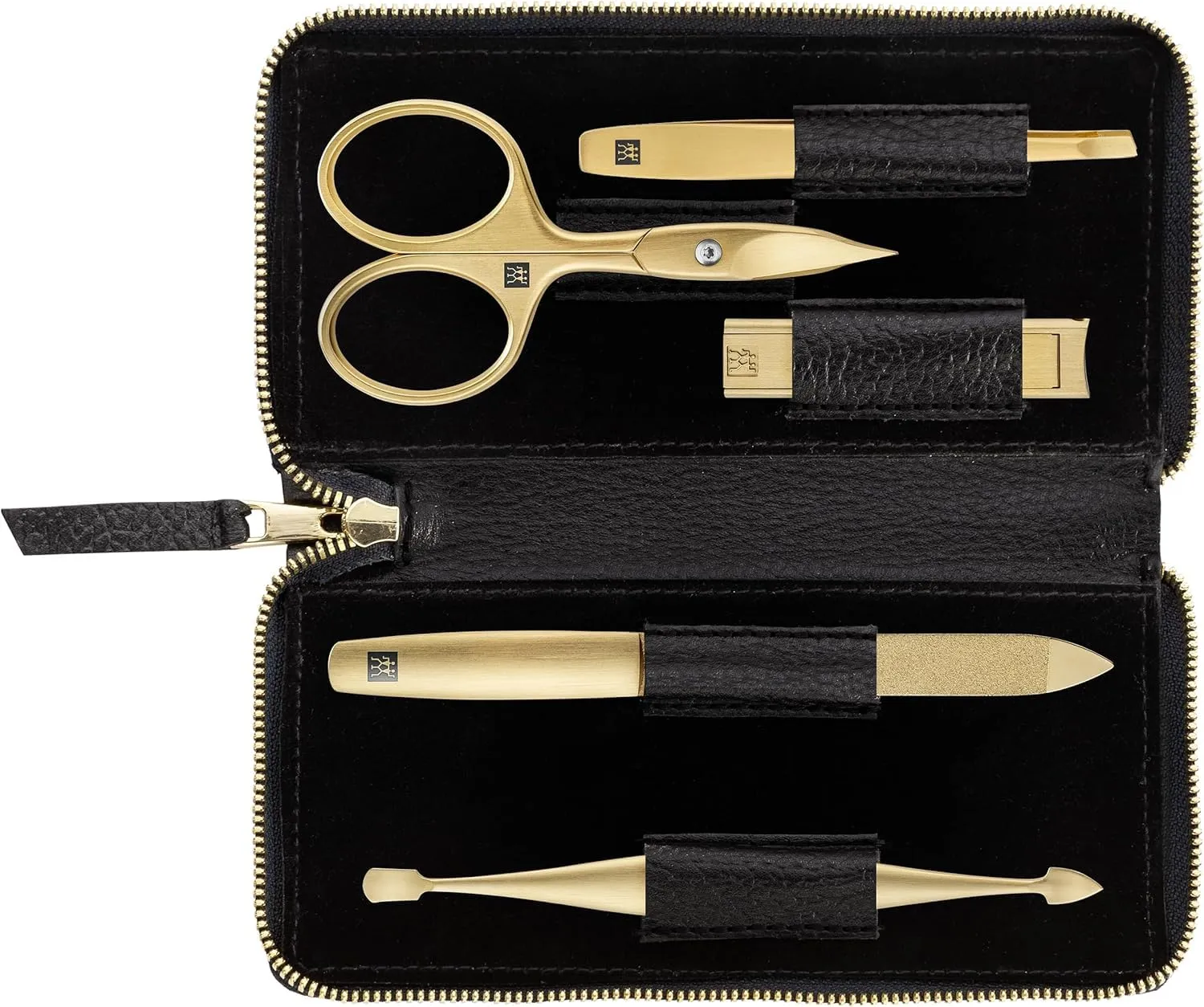 ZWILLING TWINOX Manicure Set 5-piece, Gold Edition, Care for hands and feet complete set, Gift set, Black